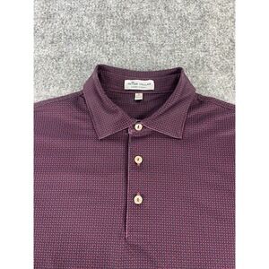 Peter Millar Summer Comfort Polo Shirt Mens Small Geometric AOP Golf No Logo EUC